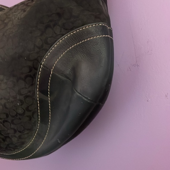 Coach Y2K Black Signature Canvas Bag in Black on Black Rare! - Picture 7 of 13